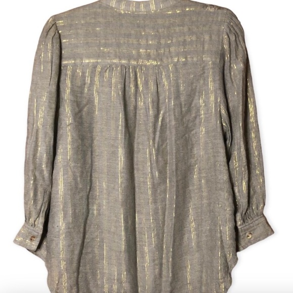 ANTHROPOLOGIE Itzel Metallic Buttondown Top by Akemi+Kin - Size 12 - Picture 6 of 16